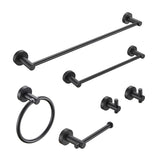 ZUN Bathroom Hardware Set, Thicken Space Aluminum 6 PCS Towel bar Set- Matte Black 24 Inches Wall 07835652