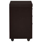 ZUN Cappuccino 3-Drawer Mobile File Cabinet B062P153727