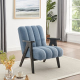 Rella Modern Teddy Sherpa Accent Chair with Espresso Wood Frame T2574P241336