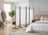 4-Fold Foldable Screen Plastic Feet 160g Polyester Fabric Carbon Steel Frame 6FT Off-White 68530944