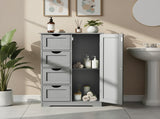Gray MDF with melamine veneer, 56*30*80cm, 4 drawers, 1 door, bathroom vanity 04162468