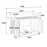 Large bar cart,Outdoor Kitchen Wicker Island Rolling Cart & Storage Cabinet, Wheels and Stainless 69148340