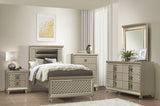 ZUN Glamorous Champagne Finish 1pc Chest of 4 Drawers Acrylic Feet Luxury Bedroom Furniture Beveled B011P172674