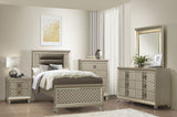 ZUN Glamorous Champagne Finish 1pc Dresser of 6 Drawers Acrylic Feet Luxury Bedroom Furniture Beveled B011P172673