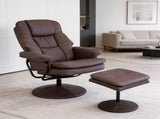 Swivel Cat Scratch Leather Recliner with Ottoman Chair Modern Armchair Ergonomic Push Manual W1622P460958