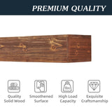 60" Rustic Wood Fireplace Mantel, Wall-Mounted & Floating Shelf for Home Decor W1390111300