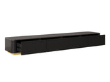 ON-TREND Luxury Fluted TV Stand for TVs Up to 85", Faux Marble Tabletop Media Console with 4 N721P298025B