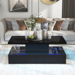 ZUN ON-TREND Coffee Table Cocktail Table Modern Industrial Design with LED lighting, 16 colors with a WF287358AAB