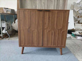 Sideboard Buffet Cabinet with Storage, Farmhouse Buffet Cabinet With Paper Clip Design, Wood Coffee W1706P311107