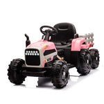 ZUN Ride on Tractor with Trailer,12V Battery Powered Electric Tractor Toy w/Remote Control,electric car W1396104248