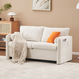 003-Modern Loveseat Sofa 2-Seater - Plush Chenille Fabric Couch with High-Density Foam Cushions, 60" W2636P232358