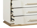 Lexington 3-Drawer Nightstand in Beige with Textured Finish and Gold Finish Handles B009P450613