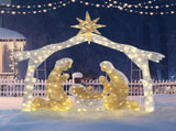 6ft Silver Roof 190LED Lights Nativity Scene Garden Jesus Decoration 74630382