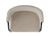 25'' Seat Height Modern Fabric Bar Stools with Back, Black Metal Frame, Comfortable Counter Stools N780P369956B