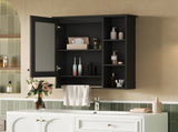 3-in-1 Bathroom Mirror Cabinet, 24-inch Wall Mounted Medicine Cabinet with Adjustable Shelf & Tower N710P401340B