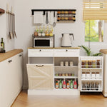 ZUN Kitchen Trash Can Storage Cabinet with 2 Drawers & 1 Tilt Out Trash Cabinet & 1 door with storage W282P190996