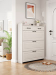 ZUN Shoe Storage Cabinet for Entryway, Hidden Shoe Cabinet with 3 Doors 2 Drawers Slim Shoe Cabinet, 98092525