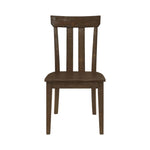 ZUN Set of 2 Slat Back Wooden Dining Chairs, Brown Oak B016P227295