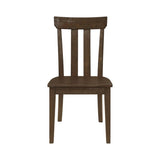 ZUN Set of 2 Slat Back Wooden Dining Chairs, Brown Oak B016P227295