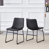A set of 4 Classic Black PU Leather Chairs , A stylish seat suitable for modern minimalist and W3226P279061
