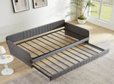 Daybed, sofa bed metal framed with trundle twin size, Grey, 78.4''L x 41''W x 29.8''H. W1162P214581
