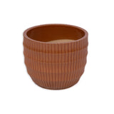 Handmade Solid Glaze Ceramic Planter Set of 4, 7/9/12/14 Inch Diameter, Terra Cotta with Horizontal W3273P321567