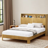Full Extra Long Size bed frame with storage headboard, built-in charging station, wavy 88131046