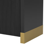 U_STYLE 4-door Curved Corner Design Wavy Door Panel Cabinet with Adjustable Shelves, Suitable for WF530090AAB