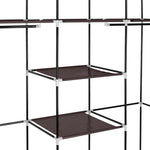 ZUN 69" Portable Clothes Closet Non-Woven Fabric Wardrobe Double Rod Storage Organizer Dark Brown 72079783