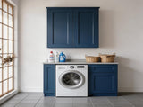 33" Navy Blue Shaker Wall Cabinet Solid Wood with 2 Adjustable Shelves Ready-to-Assemble for T2950P511193