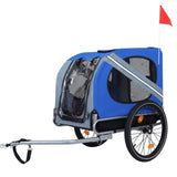 Large Folding Bike Trailer Dogs 120LB Capacity All-Terrain Pet Carrier, Durable Steel Frame W1364P268354
