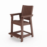 ZUN Brown Modern Counter Chair – Sleek HDPE Poly Lumber for Dining, Patio, and Garden Comfort B195P198786