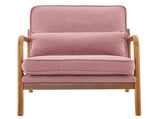 Oak Armrest Oak Upholstered Single Lounge Chair Indoor Lounge Chair Pink 54837956