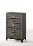 ZUN Weathered Grey 5-Drawer Chest B062P209052