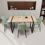 59" MDF light wood dining and modern dining chair 4-piece set, medieval wooden kitchen dining 82148383