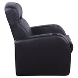 Black Upholstered Recliner with Cup Holder B062P145437