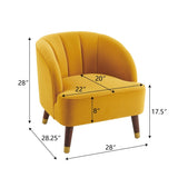 Upholstered Barrel Accent Chair With Wooden Legs N768P175907O