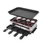 Raclette Grill 8 People Grill Plate Non-stick Coated, Raclette with 8 Mini Raclette Pans, Infinitely W1676105949