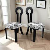 Dining Chairs Set of 2, Key-Design Home Chairs - Linen Upholstered Solid Wooden Dining Chairs with 42777696
