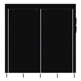 ZUN 67" Clothes Closet Portable Wardrobe Clothes Storage Rack 12 Shelves 4 Side Pockets Black 90329775