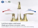 Bathroom Faucet Brushed Gold with Pop up Drain & Supply Hoses 2-Handle 360 Degree High Arc Swivel 82832959