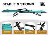 Portable Dual Purposes Extendable Folding Reclining Chair Green 93410605