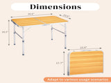 3ft Aluminum Alloy Folding Table wood grain color 07929518