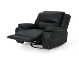 39" Wide Faux Leather Manual Swivel Standard Recliner 62814.00BLK