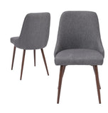 Oslo Modern Upholstery Side Dining Chair Set of 2, Grey B091P183409