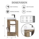 16 inch Bathroom Vanity Sink Combo for Small Bathroom - Natural Ash W3520P327621