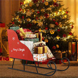 Festive Christmas Santa Sleigh Cart - Sturdy Metal, 29"x12.5"x20", Red & Black, for 75395050