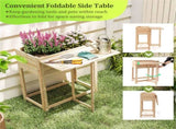 Solid Fir Wood Raised Garden Bed, Foldable Side Table DIY Paintable Planter Box for Herbs 47776973