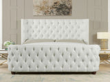 Brooklyn Queen Tufted Panel Bed Headboard and Footboard Set, Antique White Polyester B2719P238196