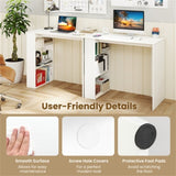 White Computer Desk with Bookshelf 02690440